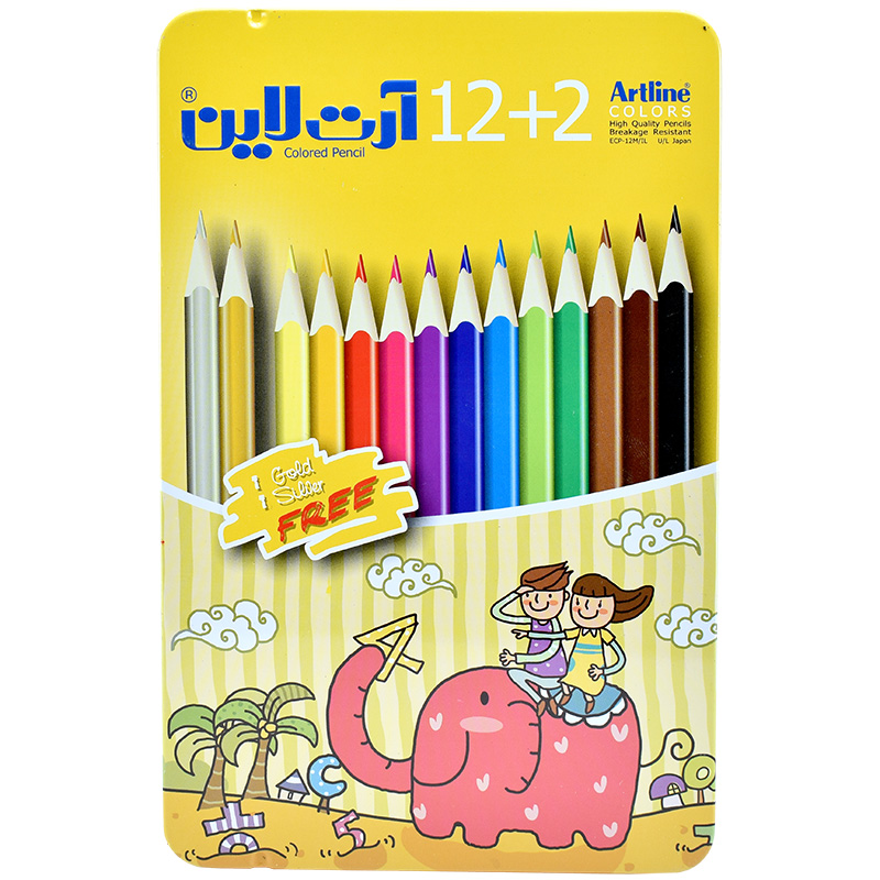مدادرنگی12+2 رنگ جعبه ای آرتلاین