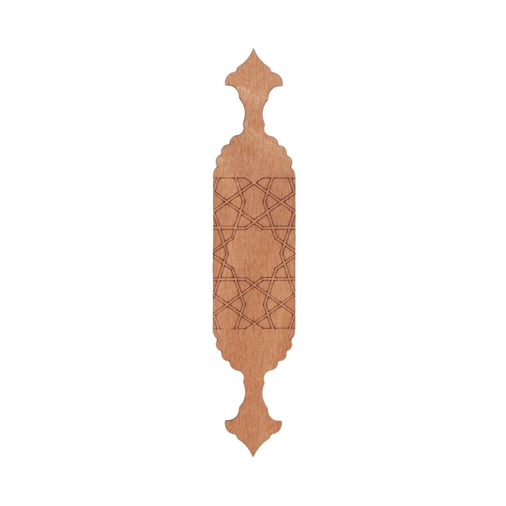  نشانک چوبی کتاب طرح اسلیمی شماره 4