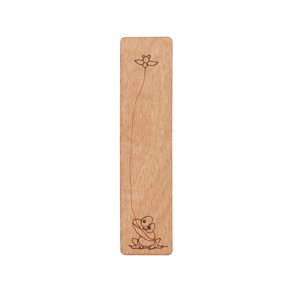 نشانک چوبی ساده طرح قورباغه چوب الف مدل S27