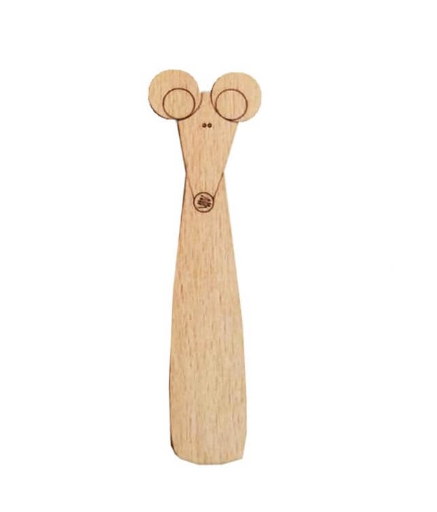 نشانک چوبی ساده طرح موش نشانه گذار کتاب کودکانه