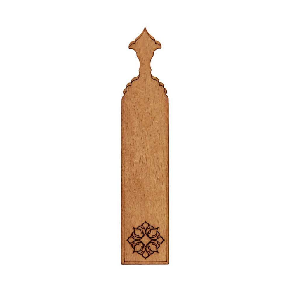 نشانک چوبی کتاب طرح اسلیمی شماره 1